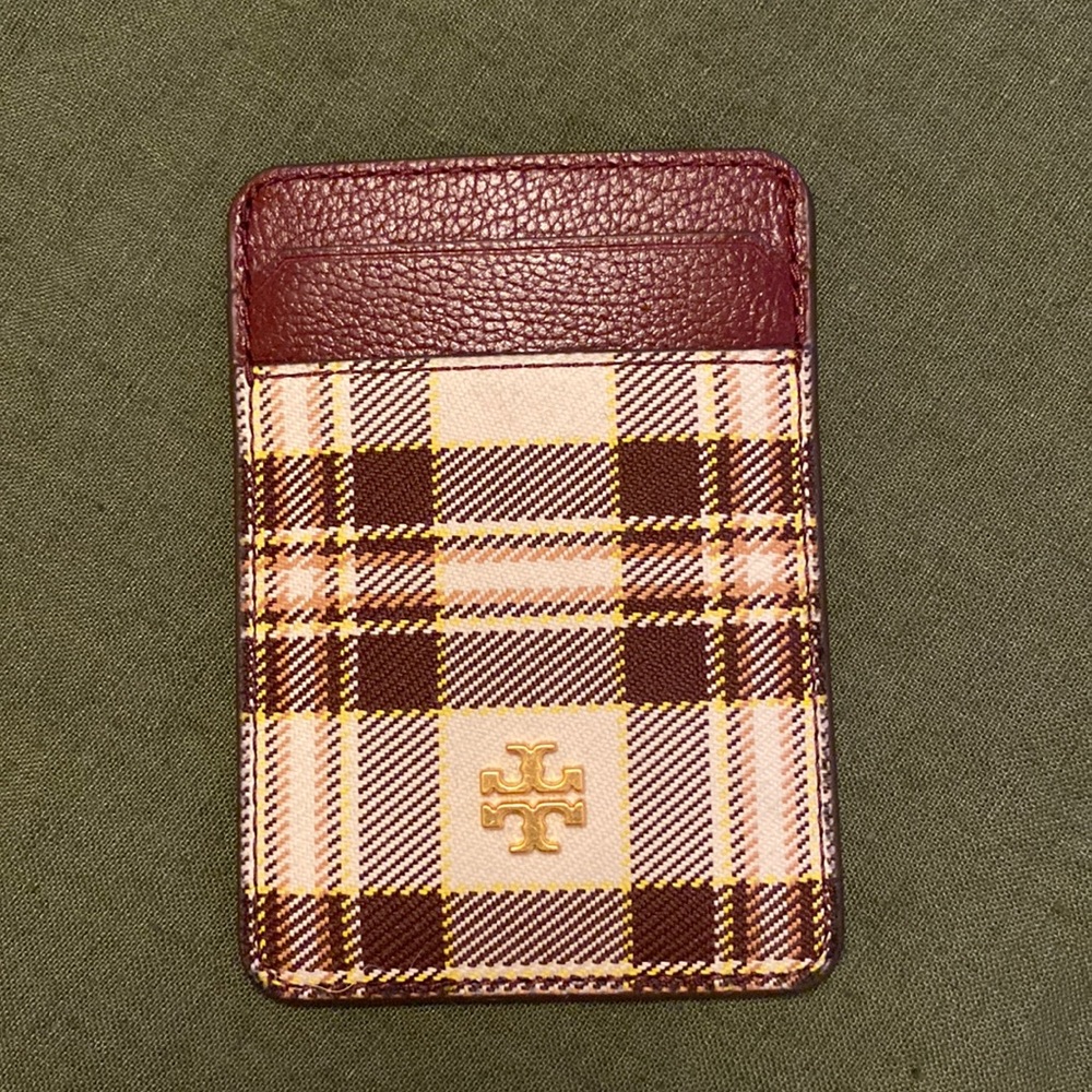 Tory Burch Blake Plaid Card Case